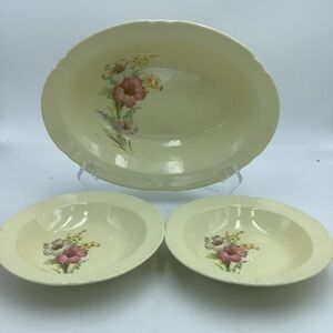 Three Vintage W.S George Del Rio Ochre Bowls
